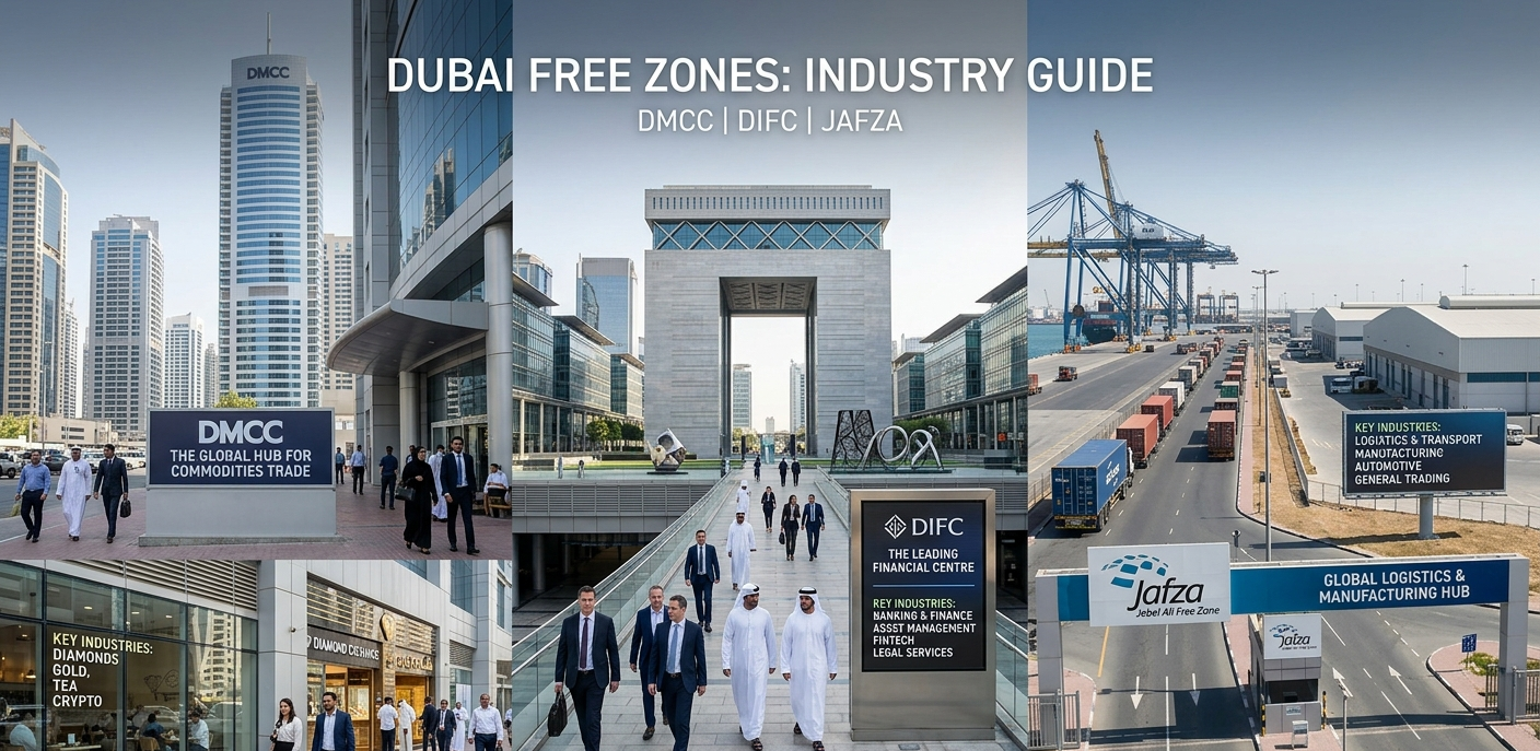 DMCC vs DIFC vs JAFZA: The Dubai Free Zone by Industry Type Guide